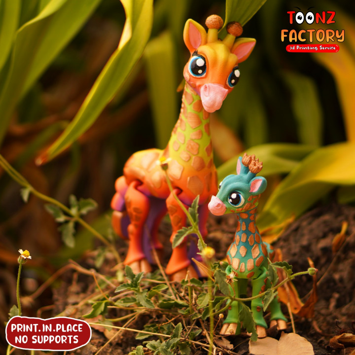 Toonz Factory 长颈鹿 幼年长颈鹿 可动模型-3D合纵社-3D打印模型STL格式3mf格式免费下载！