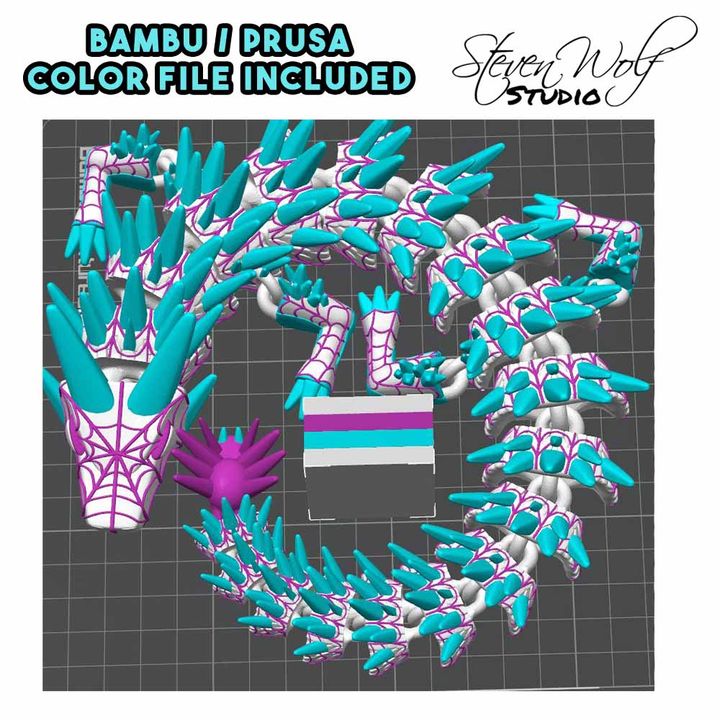 图片[2]-Steven Wolf Studio NO:001 蜘蛛龙-3D合纵社-3D打印模型STL格式3mf格式免费下载！