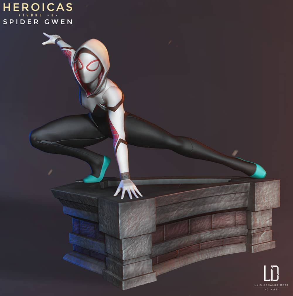 【DC英雄】女蜘蛛侠-3D合纵社-3D打印模型STL格式3mf格式免费下载！