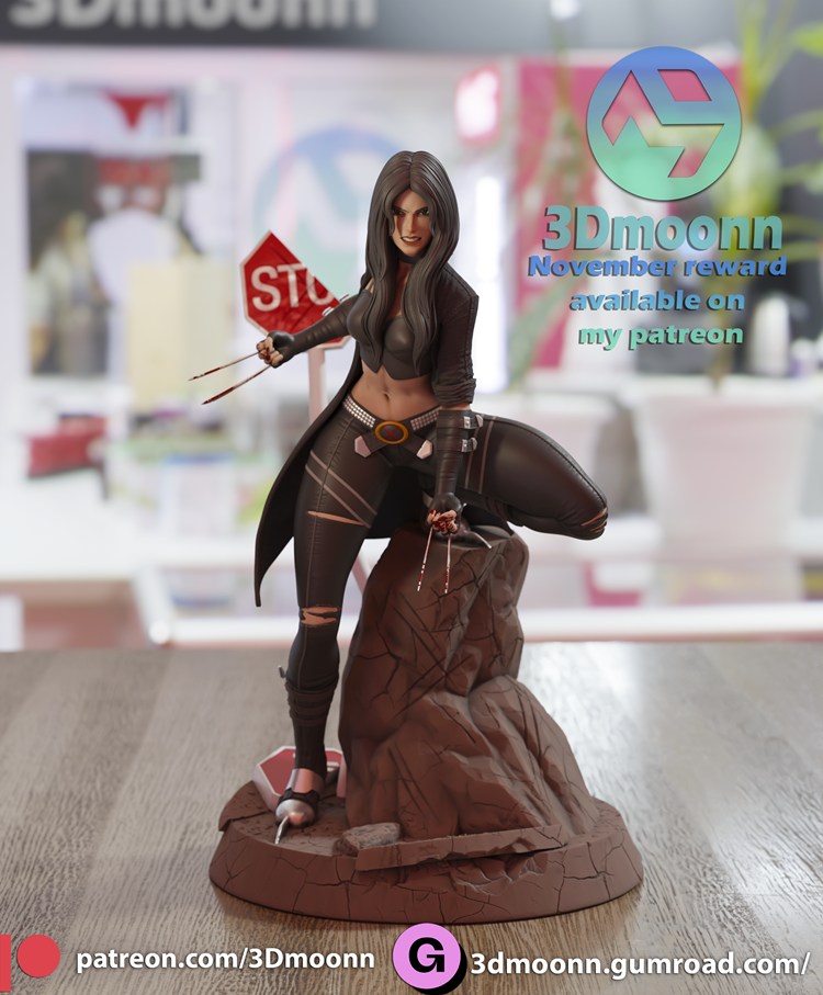 【金刚狼】劳拉-金尼-3D合纵社-3D打印模型STL格式3mf格式免费下载！