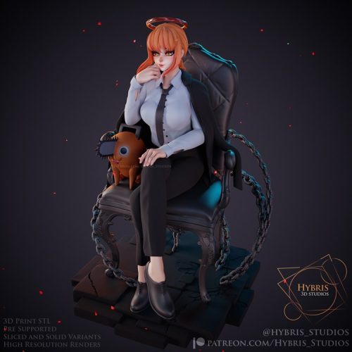 【电锯人】玛奇玛-3D合纵社-3D打印模型STL格式3mf格式免费下载!