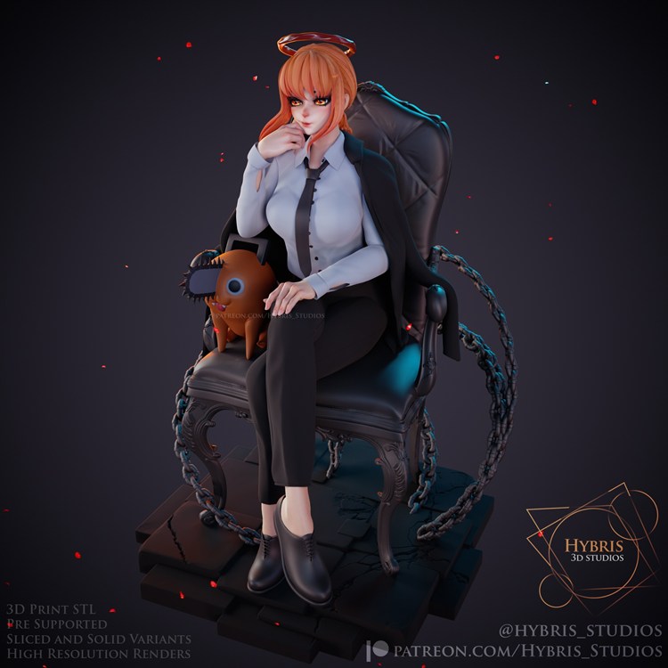 【电锯人】玛奇玛-3D合纵社-3D打印模型STL格式3mf格式免费下载！