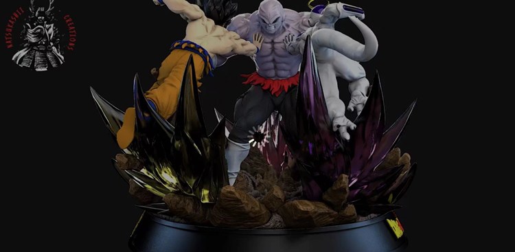 图片[3]-【龙珠】悟空和弗利萨对战吉连-3D合纵社-3D打印模型STL格式3mf格式免费下载！