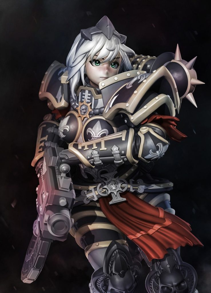 【战锤幻想】重甲战斗修女-3D合纵社-3D打印模型STL格式3mf格式免费下载！