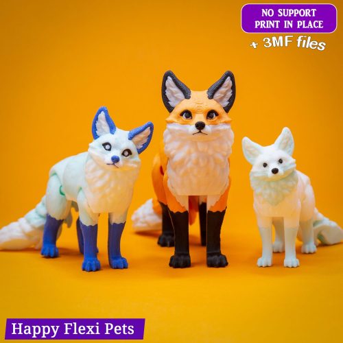 HappyFlexiPets NO.082 狐狸-3D合纵社-3D打印模型STL格式3mf格式免费下载！