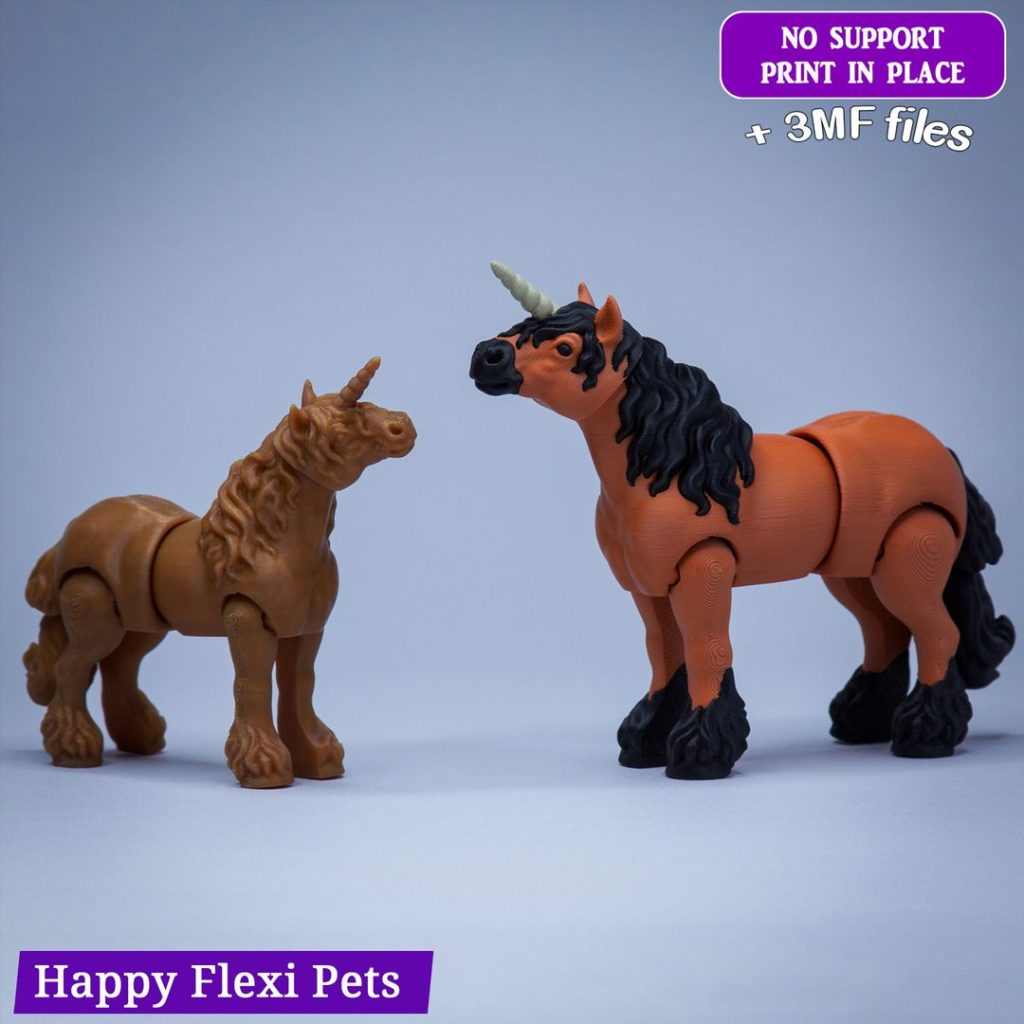 图片[3]-HappyFlexiPets 吉普赛马-3D合纵社-3D打印模型STL格式3mf格式免费下载！