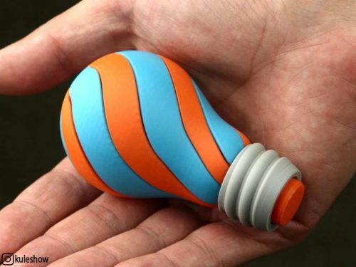 创意拼接的灯泡艺术品-3D合纵社-3D打印模型STL格式3mf格式免费下载！