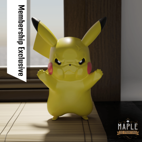 窗边皮卡丘  宝可梦-3D合纵社-3D打印模型STL格式3mf格式免费下载！
