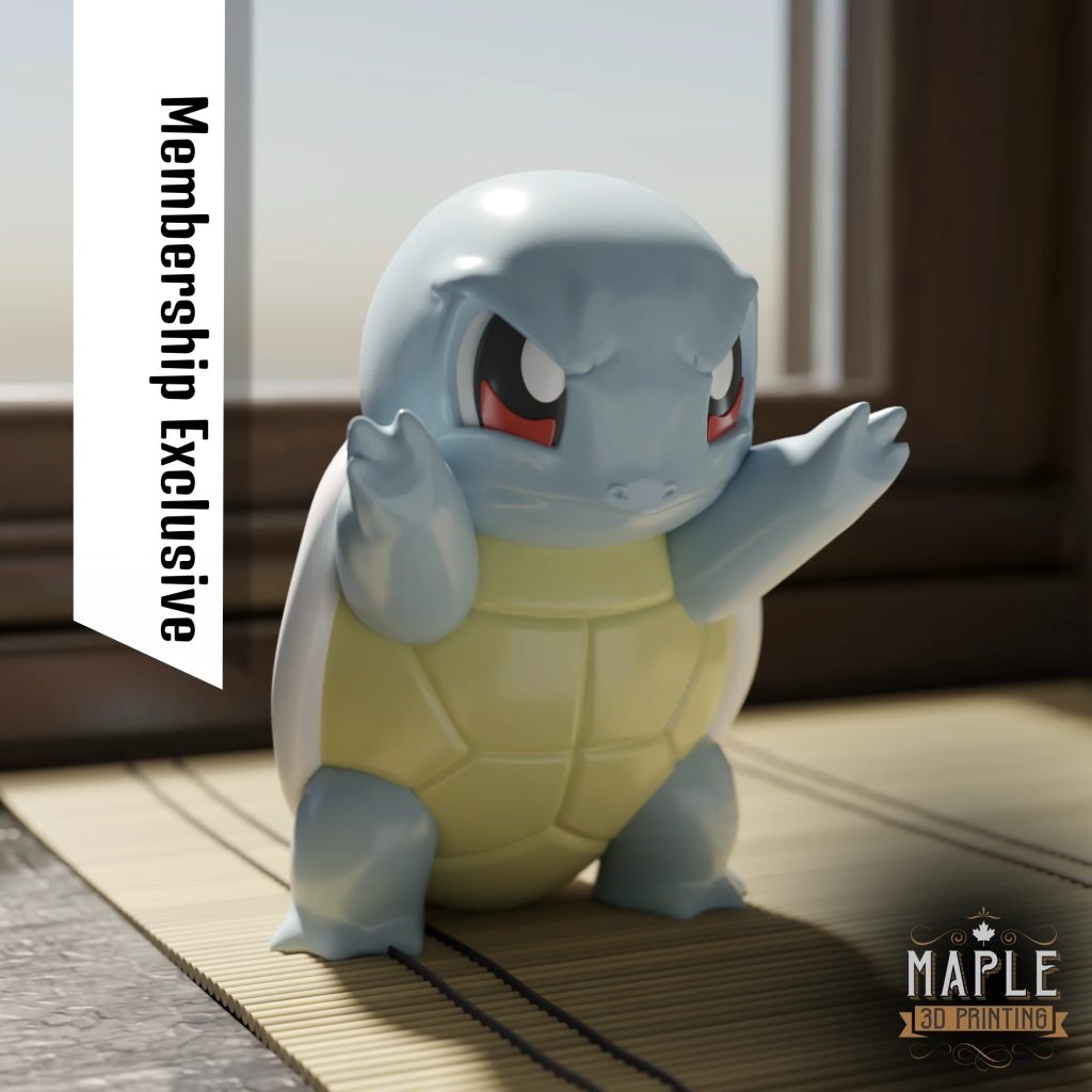 窗边的杰尼龟  宝可梦-3D合纵社-3D打印模型STL格式3mf格式免费下载！