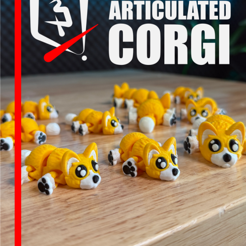 Plastic-3D NO.088 柯基 桌面宠物-3D合纵社-3D打印模型STL格式3mf格式免费下载！