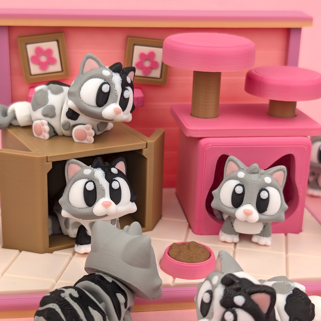 3DGOB NO.083 猫咪游戏套装 - 3D打印模型