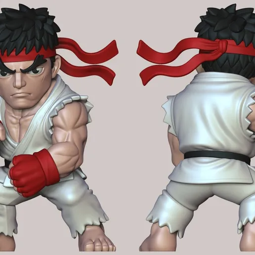 图片[2]-DecorMasterNO:068  街头霸王 隆 ryu Fan art-3D合纵社-3D打印模型STL格式3mf格式免费下载！