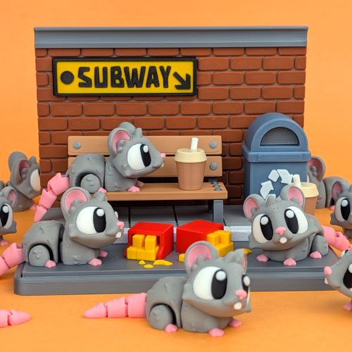 3DGOB NO:092 老鼠游戏套装-3D合纵社-3D打印模型STL格式3mf格式免费下载！