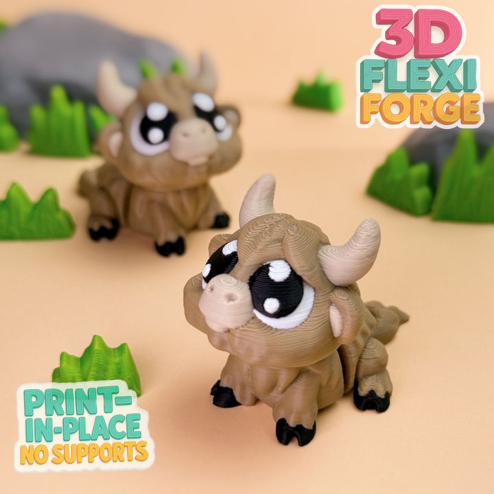 图片[2]-3D FORGE NO.002  关节可动可爱公牛-3D合纵社-3D打印模型STL格式3mf格式免费下载！