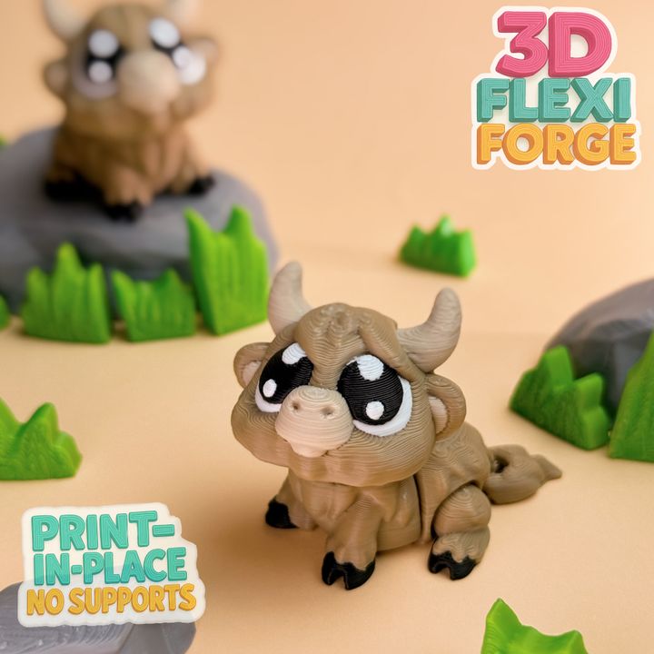 图片[3]-3D FORGE NO.002  关节可动可爱公牛-3D合纵社-3D打印模型STL格式3mf格式免费下载！