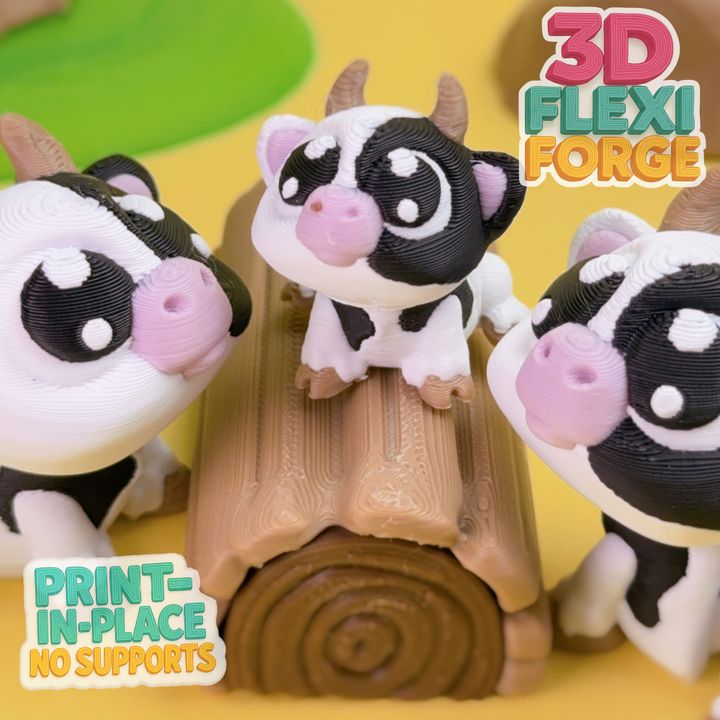 图片[3]-3D FORGE NO.003 关节可动可爱奶牛-3D合纵社-3D打印模型STL格式3mf格式免费下载！