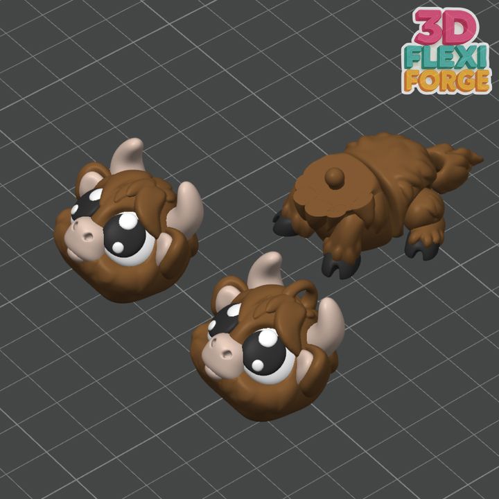 图片[4]-3D FORGE NO.002  关节可动可爱公牛-3D合纵社-3D打印模型STL格式3mf格式免费下载！