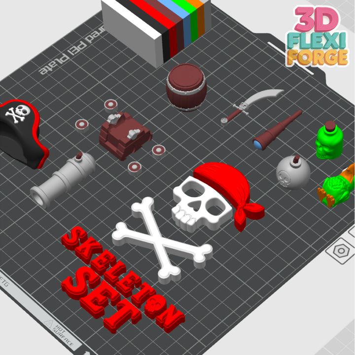 图片[5]-3D FORGE NO.027 万圣节海盗骷髅和书-3D合纵社-3D打印模型STL格式3mf格式免费下载！