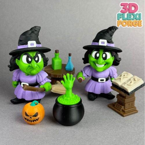 3D FORGE NO.024 万圣节女巫和魔法书盒-3D合纵社-3D打印模型STL格式3mf格式免费下载！