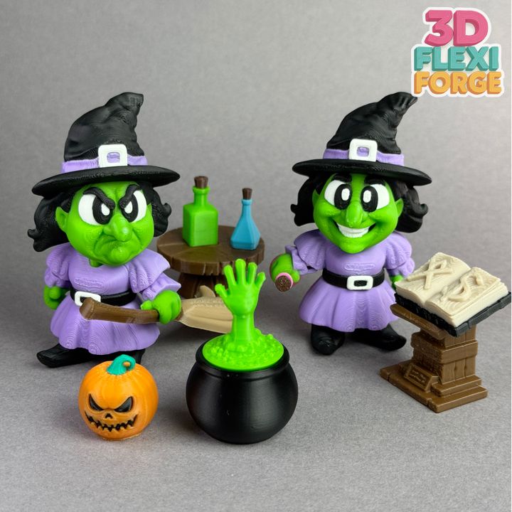 3D FORGE NO.024 万圣节女巫和魔法书盒-3D合纵社-3D打印模型STL格式3mf格式免费下载！