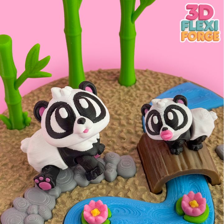 图片[2]-3D FORGE NO.011 关节可动熊猫 + 竹林花园 微景套装-3D合纵社-3D打印模型STL格式3mf格式免费下载！
