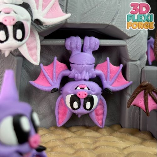 3D FORGE NO.022  万圣节蝙蝠和岩石微景-3D合纵社-3D打印模型STL格式3mf格式免费下载！