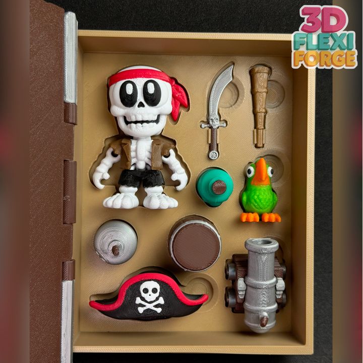 图片[2]-3D FORGE NO.027 万圣节海盗骷髅和书-3D合纵社-3D打印模型STL格式3mf格式免费下载！