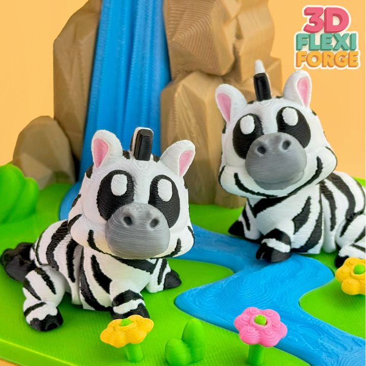 图片[2]-3D FORGE NO.009 关节可动斑马 + 瀑布 微景套装-3D合纵社-3D打印模型STL格式3mf格式免费下载！