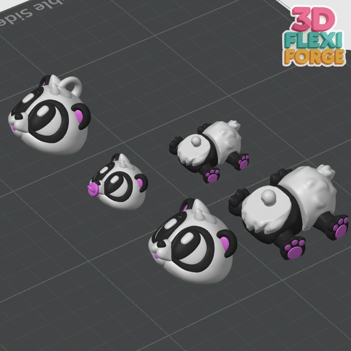 图片[3]-3D FORGE NO.011 关节可动熊猫 + 竹林花园 微景套装-3D合纵社-3D打印模型STL格式3mf格式免费下载！