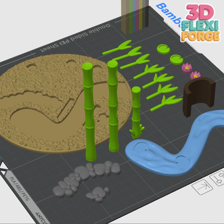 图片[4]-3D FORGE NO.011 关节可动熊猫 + 竹林花园 微景套装-3D合纵社-3D打印模型STL格式3mf格式免费下载！