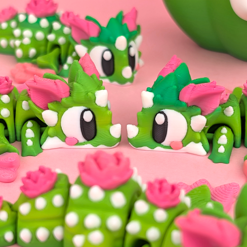 3DGOB NO:094 仙人掌绽放迷你龙-3D合纵社-3D打印模型STL格式3mf格式免费下载！