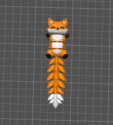 图片[2]-毛茸茸尾巴可爱软狐狸玩具钥匙扣-3D合纵社-3D打印模型STL格式3mf格式免费下载！