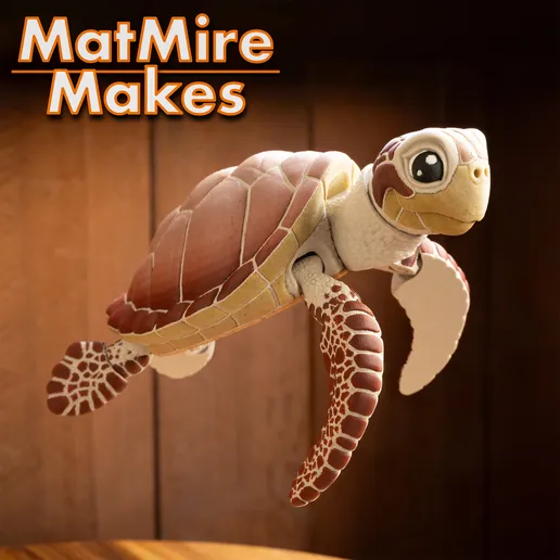 MatMire Makes NO:043 可爱海龟-3D合纵社-3D打印模型STL格式3mf格式免费下载！