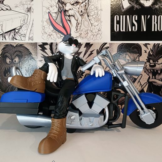 Vittoriaprint NO:028兔八哥摇滚明星-3D合纵社-3D打印模型STL格式3mf格式免费下载！