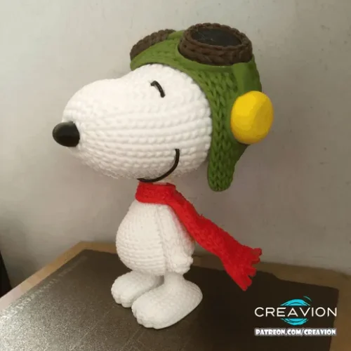 CreavionKnit 史努比飞行员针织钩编-3D合纵社-3D打印模型STL格式3mf格式免费下载！