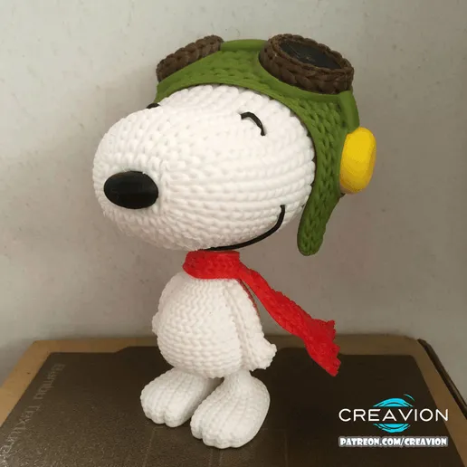 图片[3]-CreavionKnit 史努比飞行员针织钩编-3D合纵社-3D打印模型STL格式3mf格式免费下载！