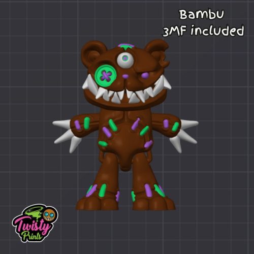 诡异泰迪熊-3D合纵社-3D打印模型STL格式3mf格式免费下载！