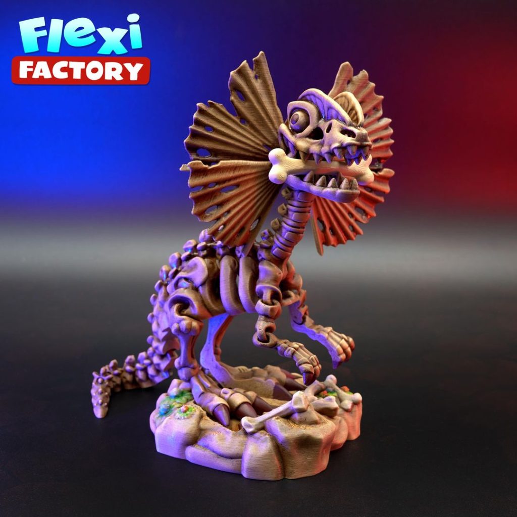 Flexi  双脊龙骨架-3D合纵社-3D打印模型STL格式3mf格式免费下载！