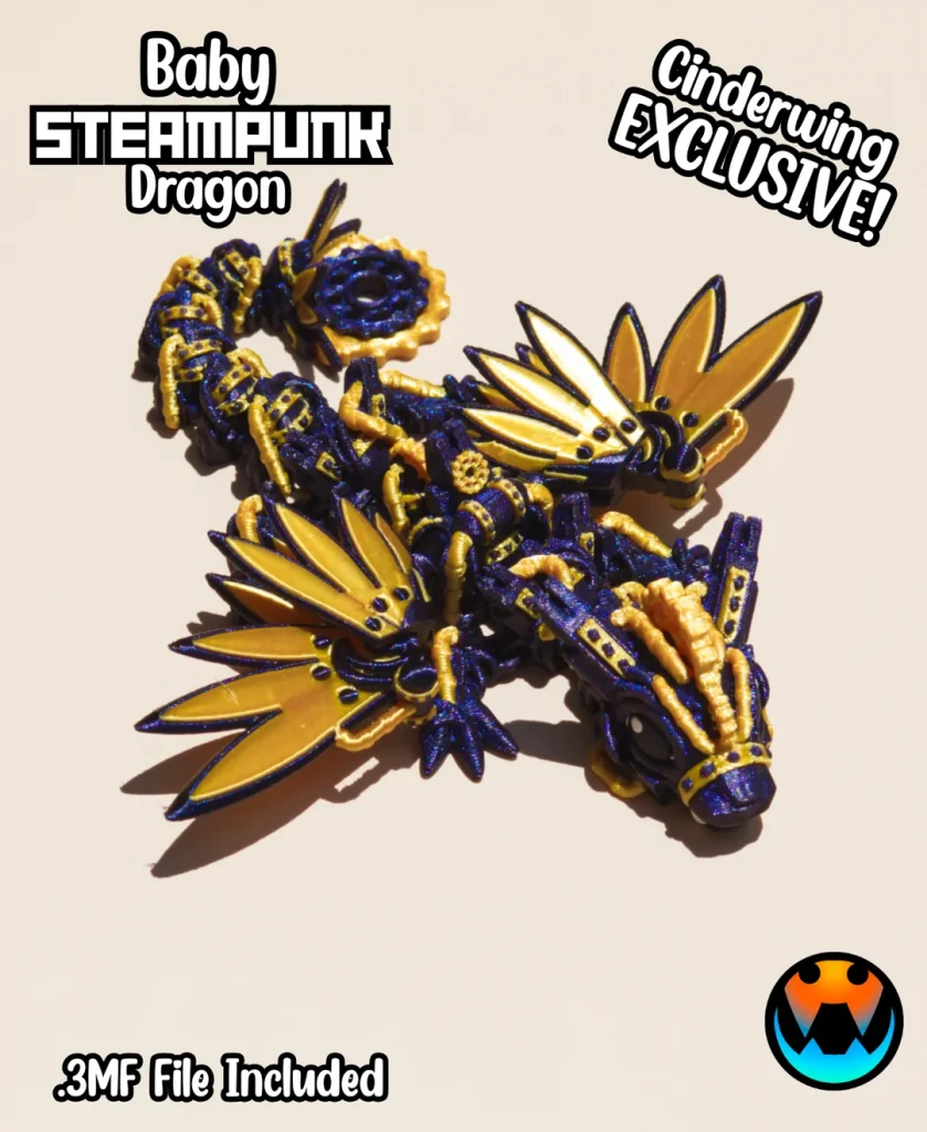 图片[2]-Cinderwing3D 蒸汽朋克幼龙-3D合纵社-3D打印模型STL格式3mf格式免费下载！