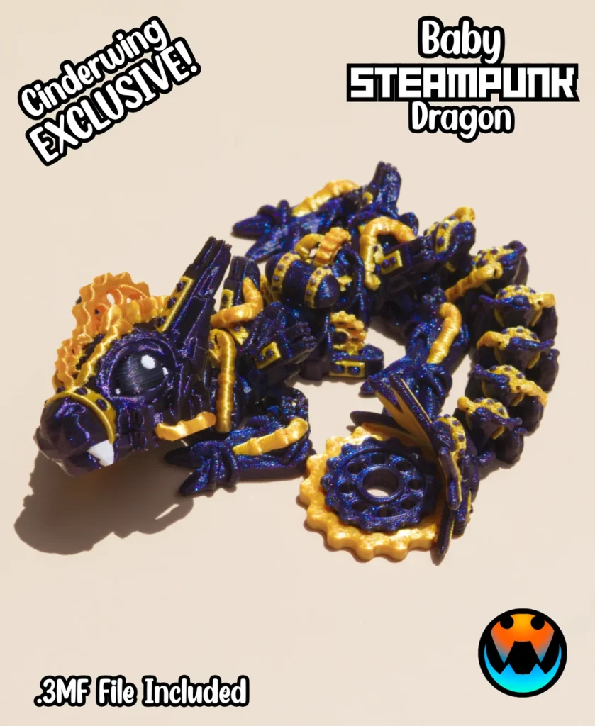 图片[3]-Cinderwing3D 蒸汽朋克幼龙-3D合纵社-3D打印模型STL格式3mf格式免费下载！