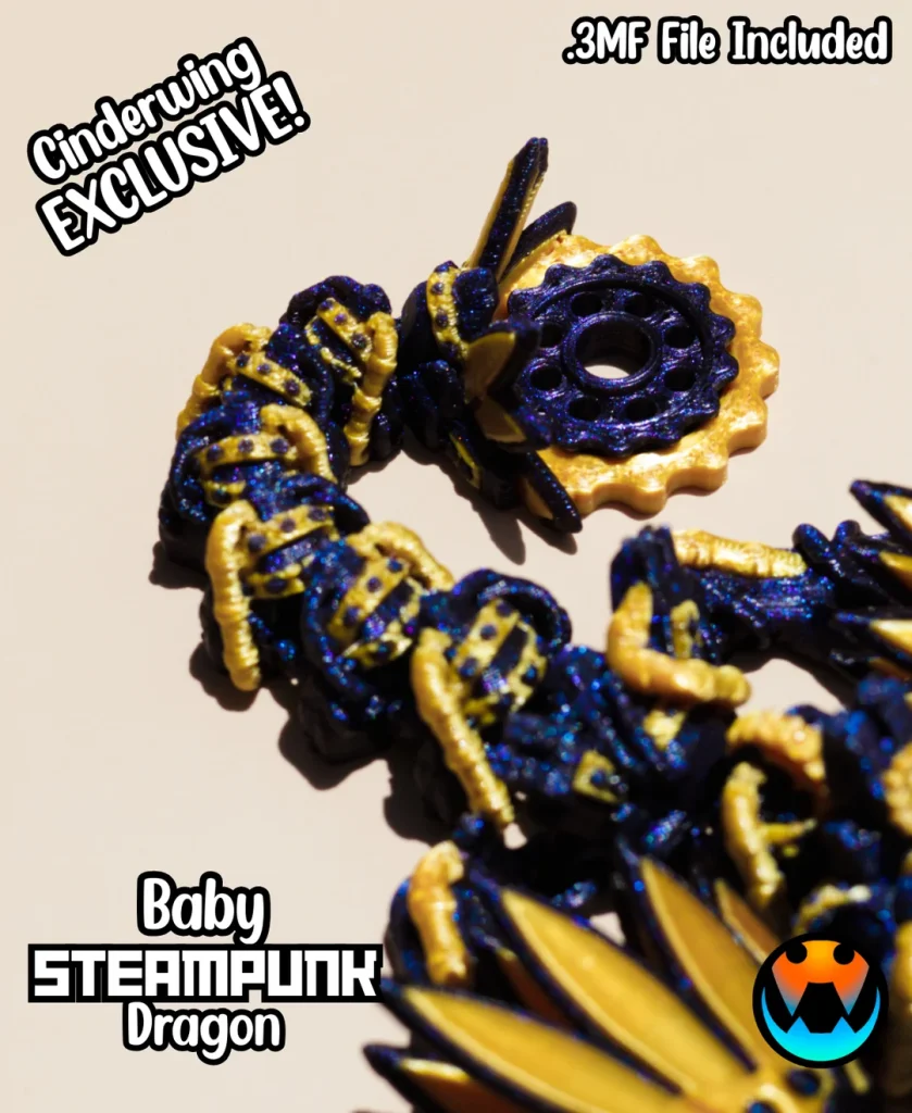 图片[4]-Cinderwing3D 蒸汽朋克幼龙-3D合纵社-3D打印模型STL格式3mf格式免费下载！