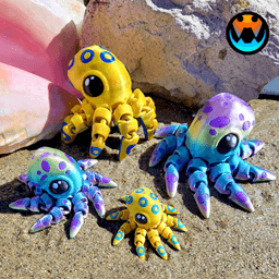 Cinderwing3D NO:020 小章鱼-3D合纵社-3D打印模型STL格式3mf格式免费下载！