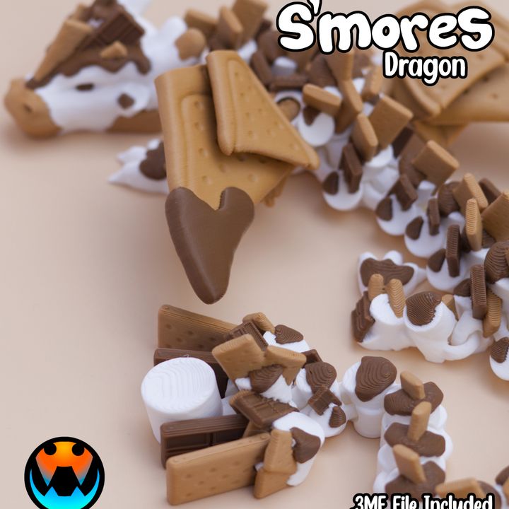 图片[3]-Cinderwing3D 烤棉花糖夹心饼龙-3D合纵社-3D打印模型STL格式3mf格式免费下载！