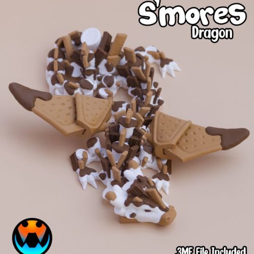 Cinderwing3D 烤棉花糖夹心饼龙-3D合纵社-3D打印模型STL格式3mf格式免费下载！