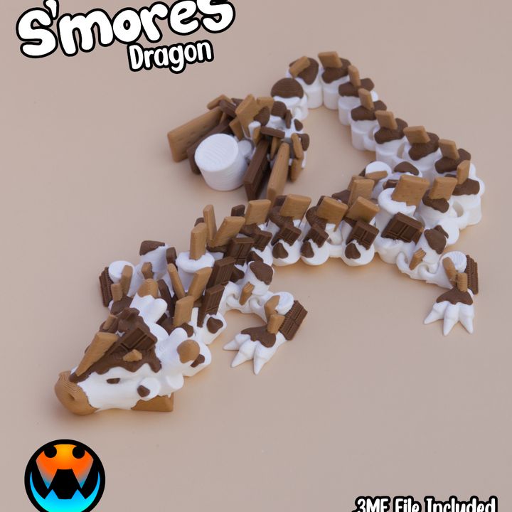 图片[2]-Cinderwing3D 烤棉花糖夹心饼龙-3D合纵社-3D打印模型STL格式3mf格式免费下载！