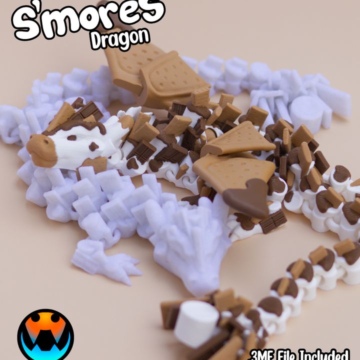 图片[4]-Cinderwing3D 烤棉花糖夹心饼龙-3D合纵社-3D打印模型STL格式3mf格式免费下载！