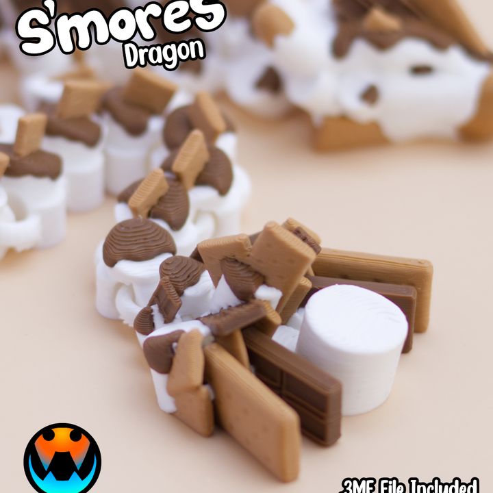 图片[5]-Cinderwing3D 烤棉花糖夹心饼龙-3D合纵社-3D打印模型STL格式3mf格式免费下载！