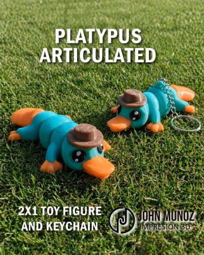 鸭嘴兽  可动版与钥匙扣-3D合纵社-3D打印模型STL格式3mf格式免费下载！