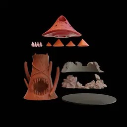 图片[2]-蘑菇骰子塔-3D合纵社-3D打印模型STL格式3mf格式免费下载！