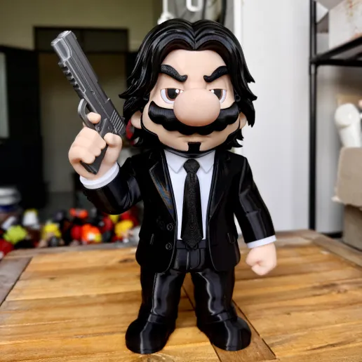 DecorMasterNO:090   马力欧版《疾速追杀》-3D合纵社-3D打印模型STL格式3mf格式免费下载！